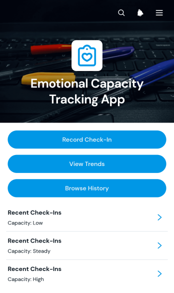 Emotional Capacity Tracking App Template