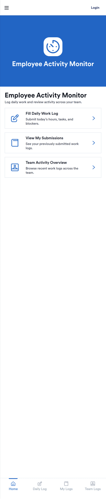 Employee Activity Monitor App Template