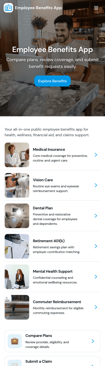 Employee Benefits App Template