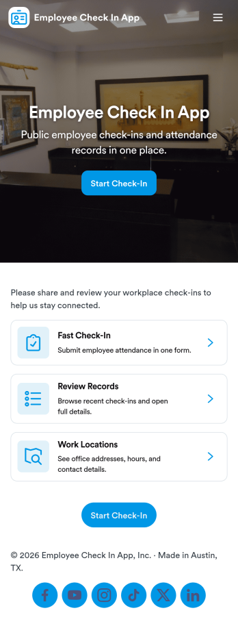 Employee Check In App Template