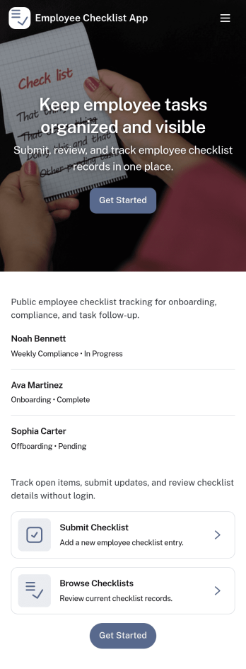 Employee Checklist App Template