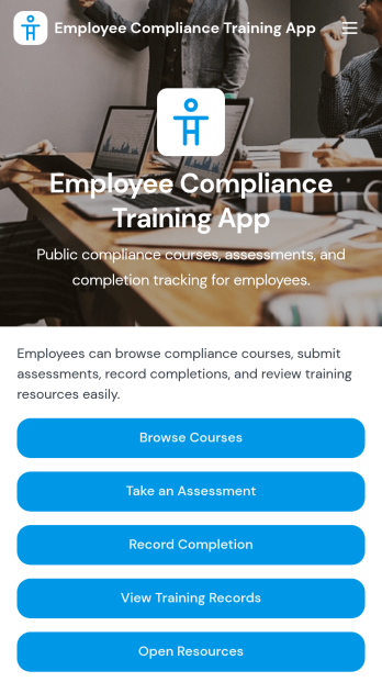 Employee Compliance Training App Template