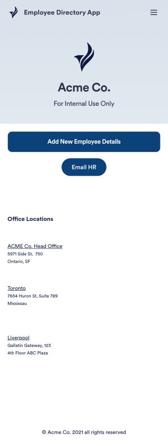 Employee Directory App Template