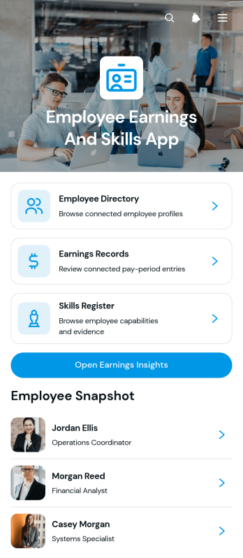 Employee Earnings and Skills App Template