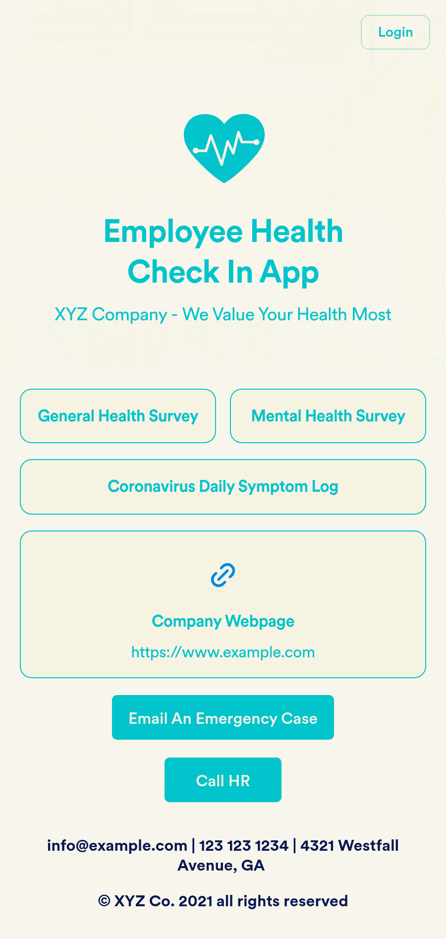 Health Check Web App Examples Employee Health Check In App Template | Jotform
