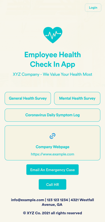 Employee Health Check In App Template
