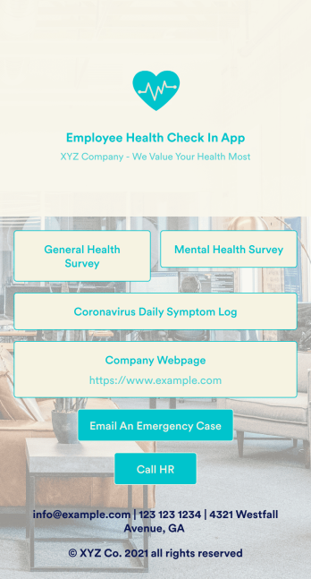 Employee Health Check In App Template
