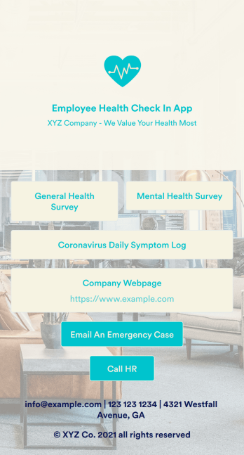 Employee Health Check In App Template