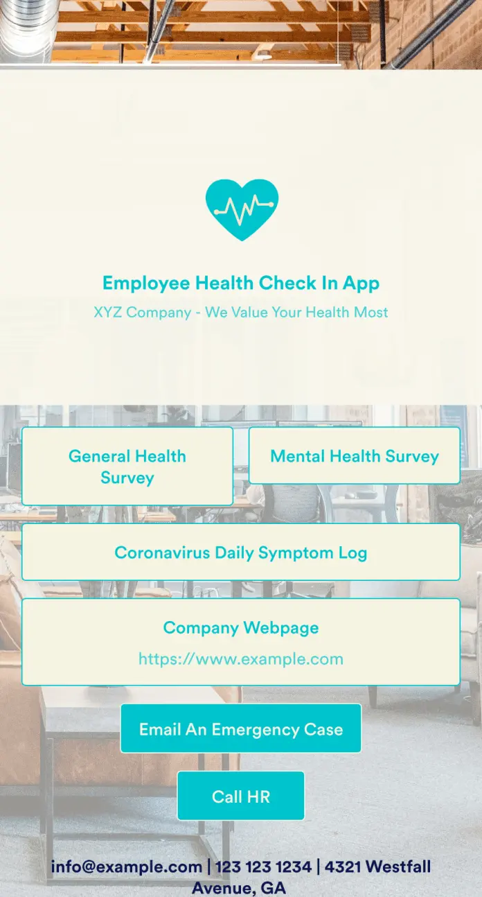 Employee Health Check In App