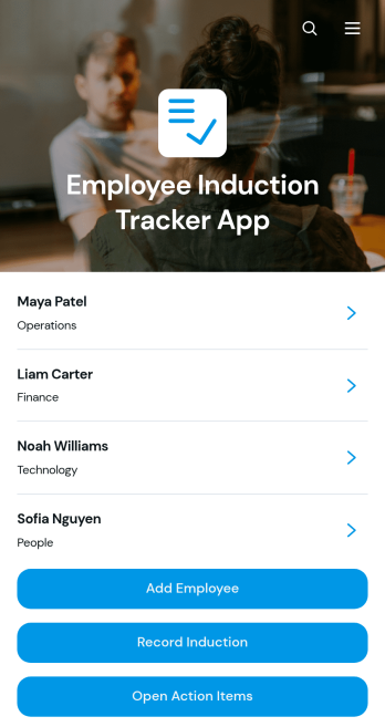 Employee Induction Tracker App Template