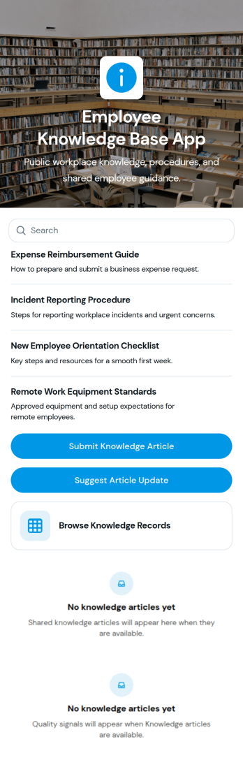 Employee Knowledge Base App Template