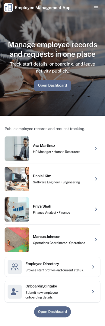 Employee Management App Template