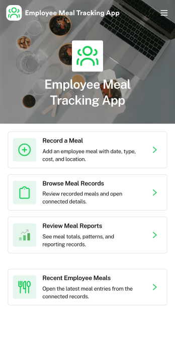 Employee Meal Tracking App Template