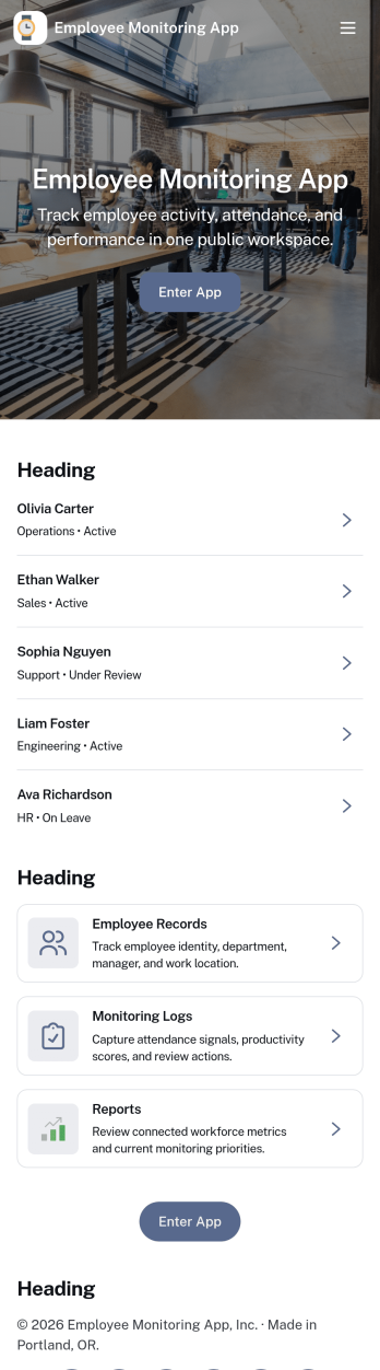 Employee Monitoring App Template