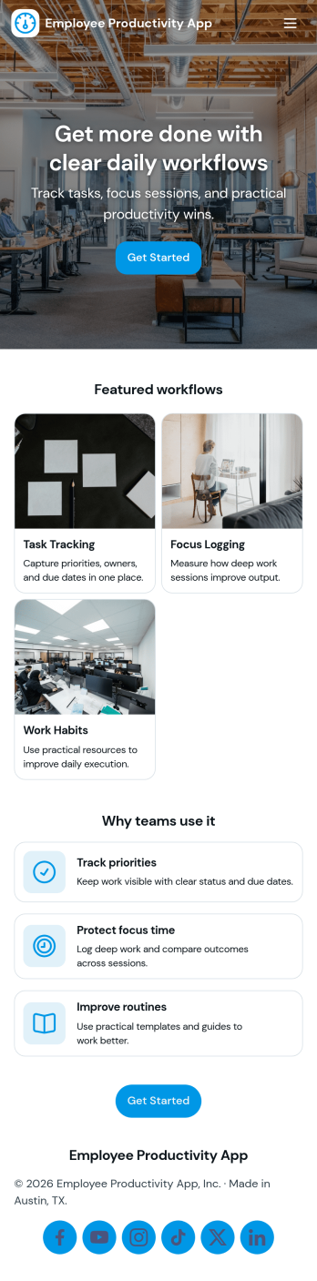 Employee Productivity App Template