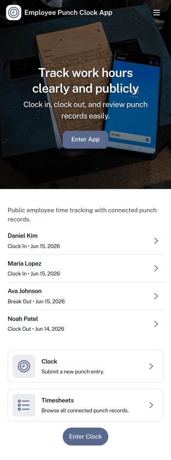 Employee Punch Clock App Template