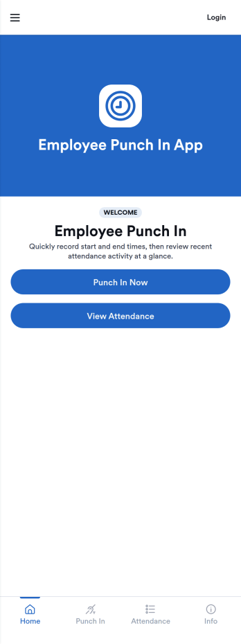 Employee Punch In App Template