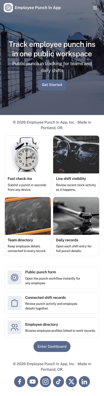 Employee Punch in App Template