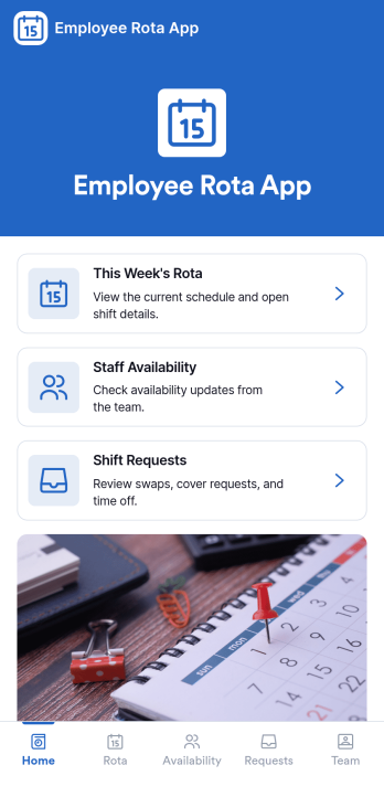 Employee Rota App Template