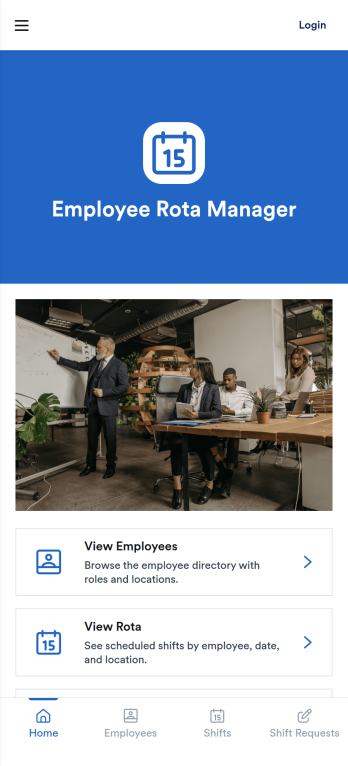 Employee Rota App Template