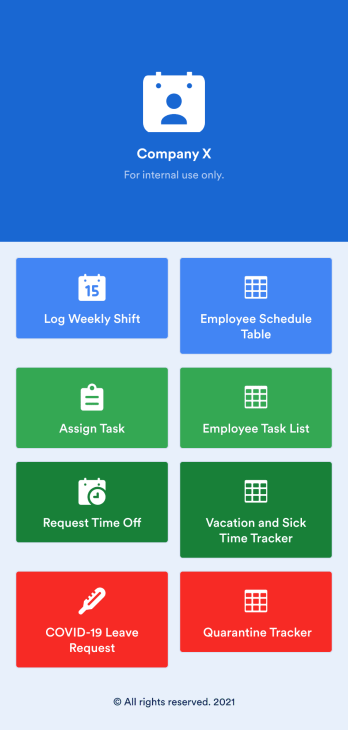 Employee Scheduling App Template