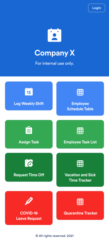 Employee Scheduling App Template