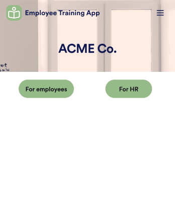 Employee Training App Template