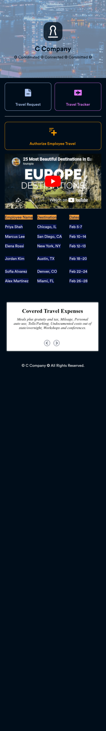 Employee Travel Management App Template