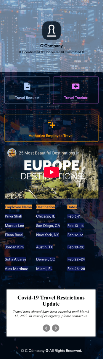 Employee Travel Management App Template