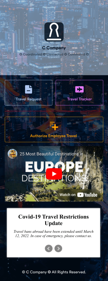 Employee Travel Management App Template
