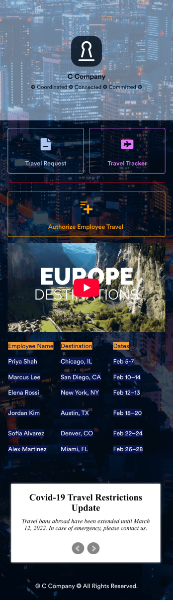 Employee Travel Management App Template
