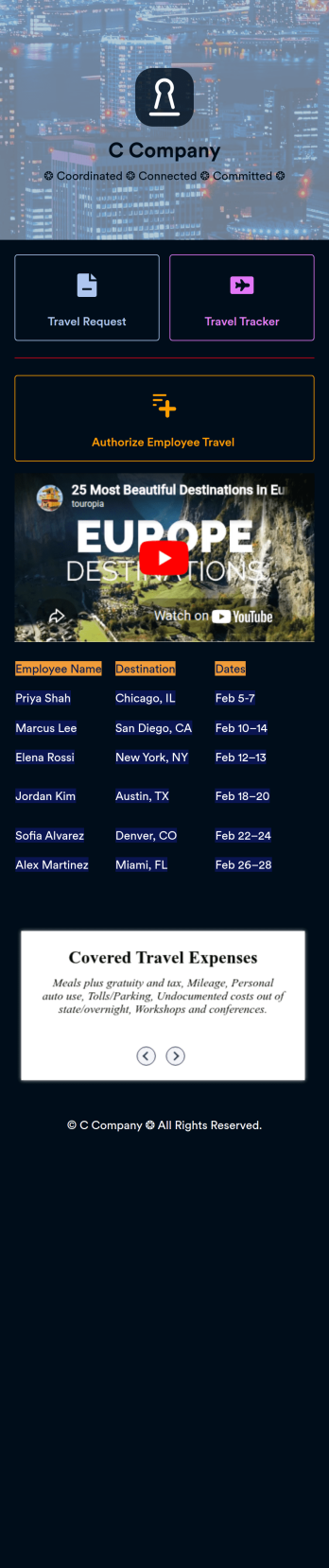 Employee Travel Management App Template