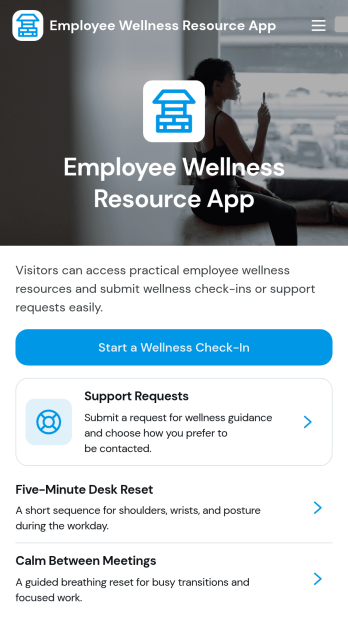 Employee Wellness Resource App Template