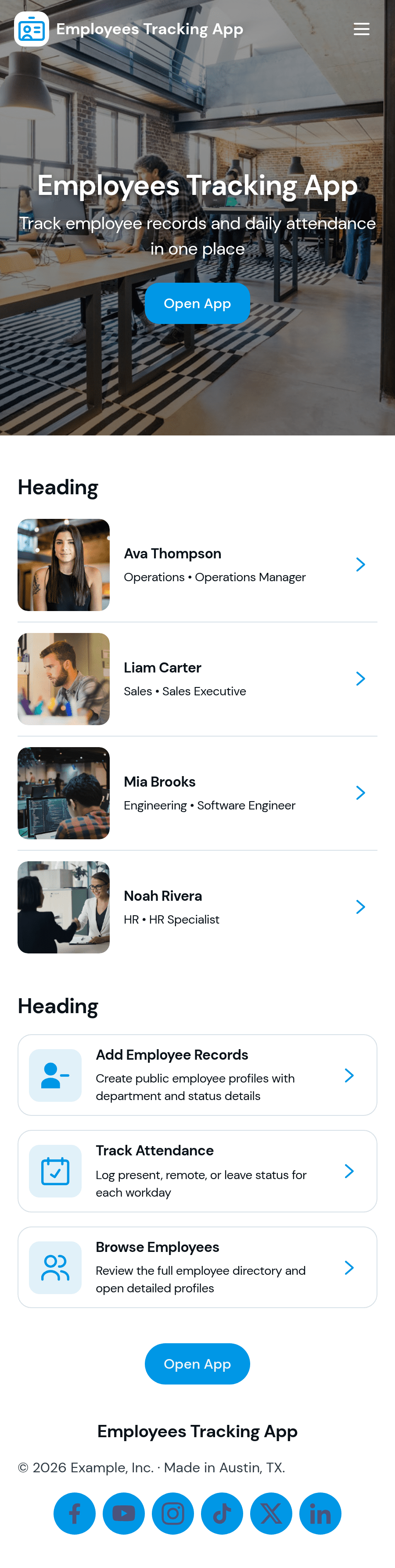 Employees Tracking App Template | Jotform