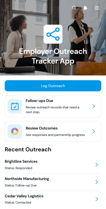 Employer Outreach Tracker App Template