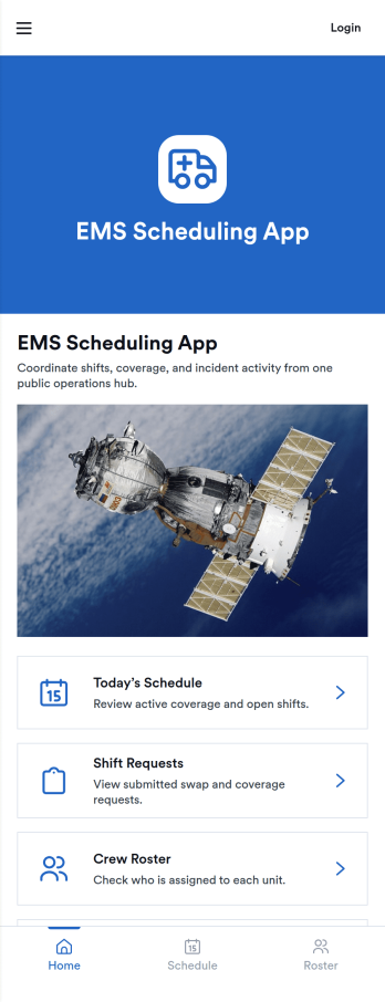 Ems Scheduling App Template