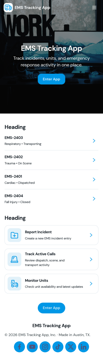 Ems Tracking App Template