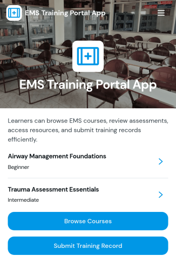 EMS Training Portal App Template