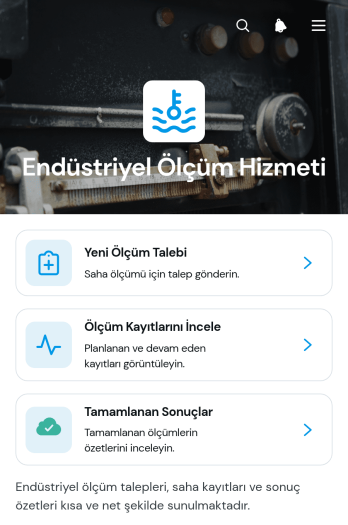 Endüstriyel Ölçüm Hizmeti Uygulama Șablonu