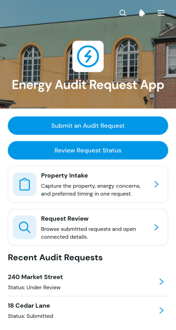 Energy Audit Request App Template