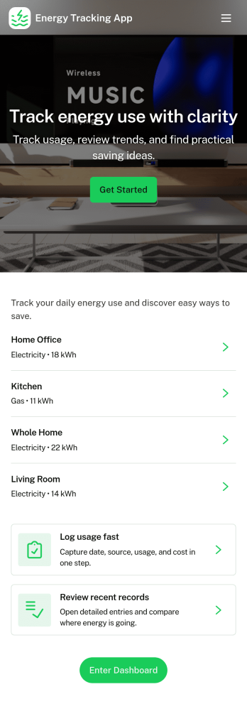 Energy Tracking App Template