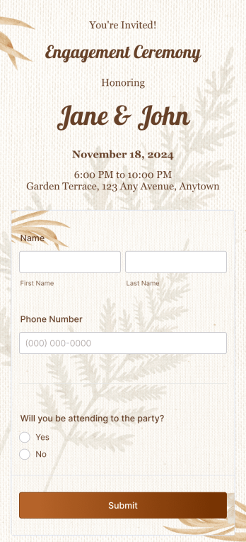 Engagement RSVP App Template