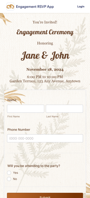 Engagement RSVP App Template