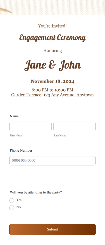 Engagement RSVP App Template