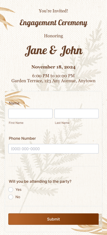 Engagement RSVP App Template