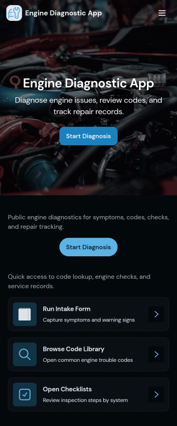 Engine Diagnostic App Template