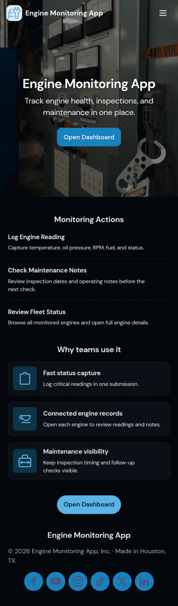 Engine Monitoring App Template