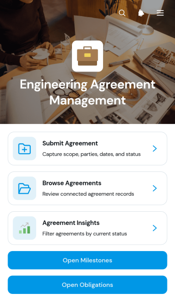 Engineering Agreement Management App Template