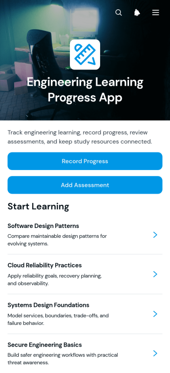Engineering Learning Progress App Template