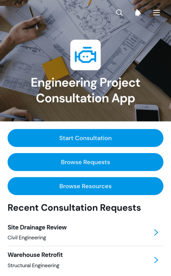 Engineering Project Consultation App Template